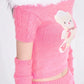Little Fuzzy Teddy Bear Cottagecore Princesscore Fairycore Coquette Kawaii Top, Skirt Bottoms, and Gloves Complete Set