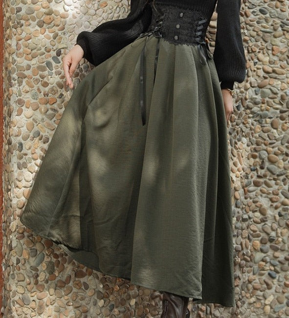 Coal Miner's Sweetheart Cottagecore Fairycore Princesscore Coquette Gothic Kawaii Top with Optional Skirt Bottoms Dress Set