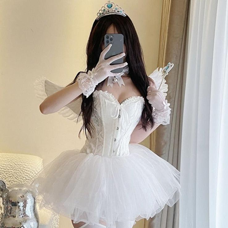 White corset 2024 and tutu set