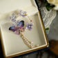 Genuine Freshwater Pearl Butterfly Dancing on the Perfume of Wisteria Cottagecore Princesscore Fairycore Coquette Kawaii Brooch