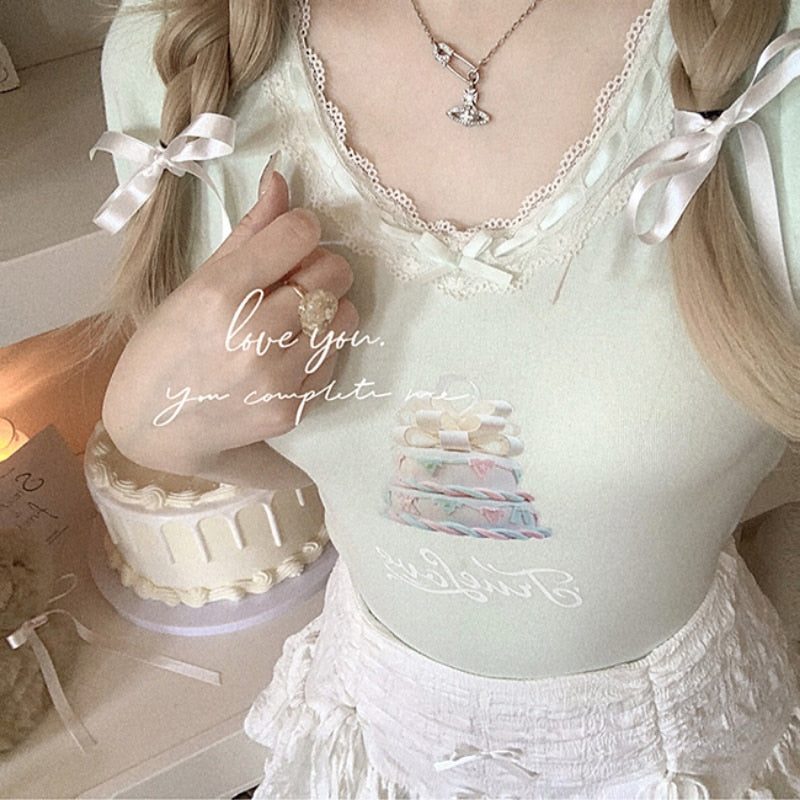 Wedding Cake Confetti Cottagecore Princesscore Fairycore Coquette Kawaii Top