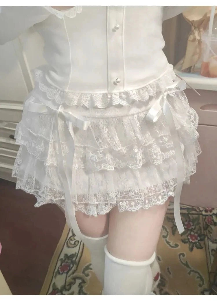 Heaven's Gate and Ivory Angel Feathers               Mini Skirt Kawaii Academia Y2K Cottagecore Coquette Fairycore Dollette Princesscore Bottoms