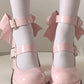 Dollhouse Ribbons Pink              Heels Mary Janes Shoes Kawaii Academia Y2K Cottagecore Coquette Fairycore Dollette Princesscore