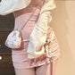 Bunny Bows Cottagecore Princesscore Fairycore Coquette Soft Girl Gothic Kawaii Dress with Optional Cardigan Set