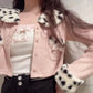 Pretty Leopard Cottagecore Princesscore Fairycore Coquette Kawaii Cardigan Top with Optional Skirt Set