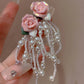 Mystic Rain on New Spring Rosebuds Pink              Earrings Kawaii Academia Y2K Cottagecore Coquette Fairycore Dollette Princesscore