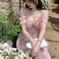 Fair Spring-Kissed Maiden in the Royal Rose Gardens Pink               Dress Kawaii Academia Y2K Cottagecore Coquette Fairycore Dollette Princesscore