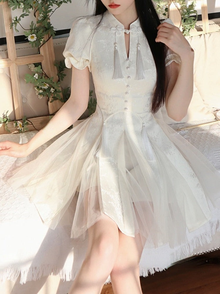 Vanilla Chai Cottagecore Princesscore Fairycore Angelcore Coquette Kawaii Dress