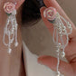 Mystic Rain on New Spring Rosebuds Pink              Earrings Kawaii Academia Y2K Cottagecore Coquette Fairycore Dollette Princesscore