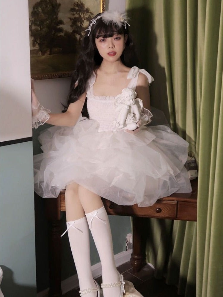 Crystal Icing Puff Pixie Cottagecore Princesscore Fairycore Coquette Angelcore Balletcore Kawaii Dress