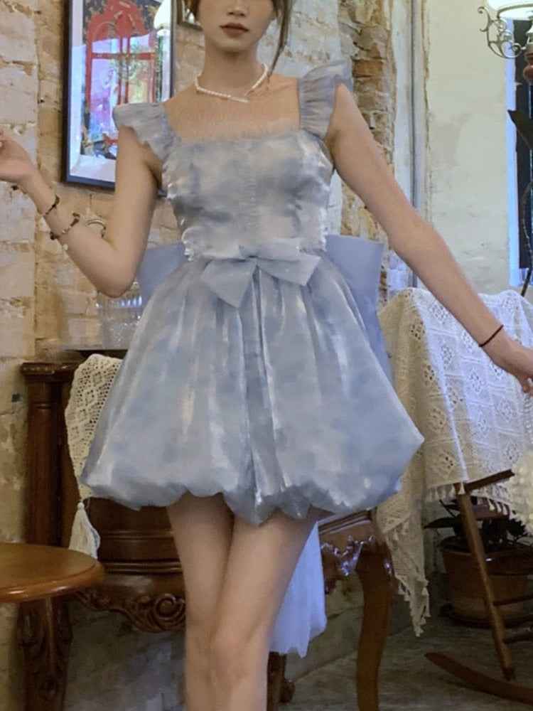 Sparkling Blueberry Sorbet Cottagecore Princesscore Fairycore Coquette Angelcore Mermaidcore Kawaii Dress