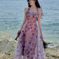 Purple Sea Roses Cottagecore Princesscore Fairycore Coquette Kawaii Dress