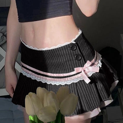 Karina's Valentine's Day Latte Cottagecore Princesscore Fairycore Coquette Soft Girl Gothic Kawaii Skirt Bottoms