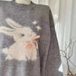 Snow Bunny Flakes Cottagecore Princesscore Fairycore Coquette Soft Girl Kawaii Sweater Top