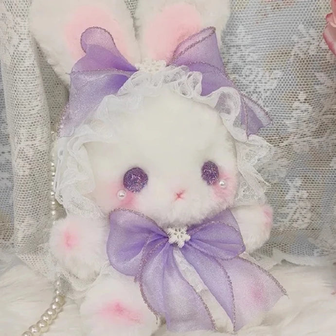 Ribbon Decor Bunny Friend Cottagecore Fairycore Princesscore Coquette Kawaii Bag Gray Pink