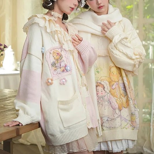 Harajuku Kawaii Fashion Cottagecore Fairy Floral Cardigan – The Kawaii  Factory