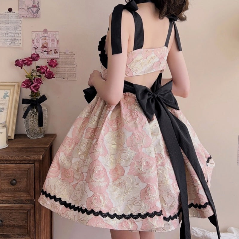 Adelaide and the Cream Roses Cottagecore Princesscore Fairycore Coquette Kawaii Dress with Optional Petticoat Skirt Bottoms Set