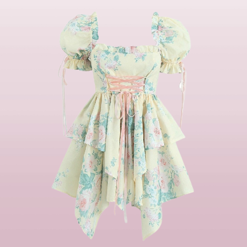 Emelia's Ivy Rose-Covered Cupcake Shoppe Cottagecore Princesscore Fairycore Coquette Kawaii Dress
