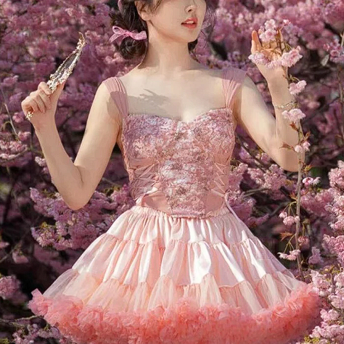 Rose and Strawberry Parfait Cottagecore Princesscore Fairycore Coquette  Soft Girl Balletcore Kawaii Corset Top – Starlight Fair