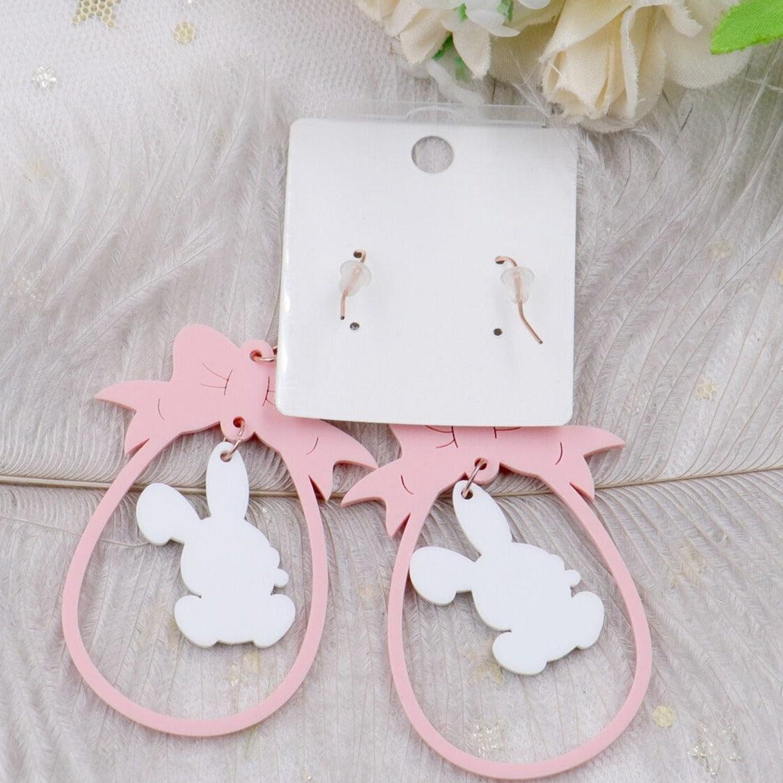 Carrot Cake and Pink Ribbons Fairycore Princesscore Cottagecore Earrings - Starlight Fair