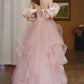 Rosy Coral Reef Castle Princesscore Cottagecore Princesscore Kawaii Coquette Formal Prom Dress - Starlight Fair