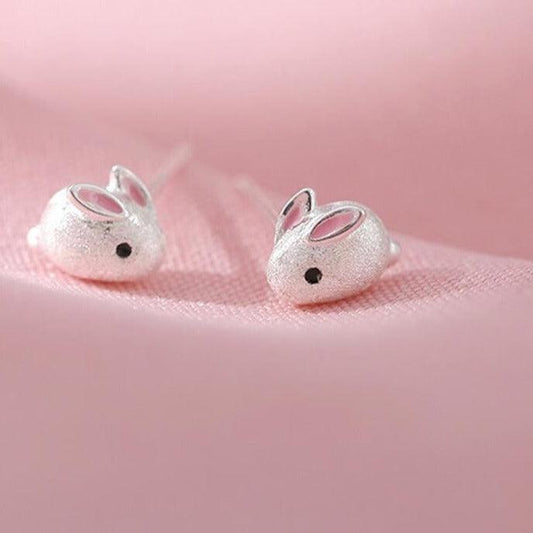 Silver Mini Starlight Twins Bunny Fairycore Cottagecore Princesscore Earrings - Starlight Fair