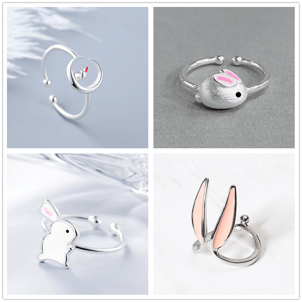 Melodies of the Forest Bunny and Kitten Fairycore Cottagecore Princesscore Adjustable Ring Jewelry - Starlight Fair