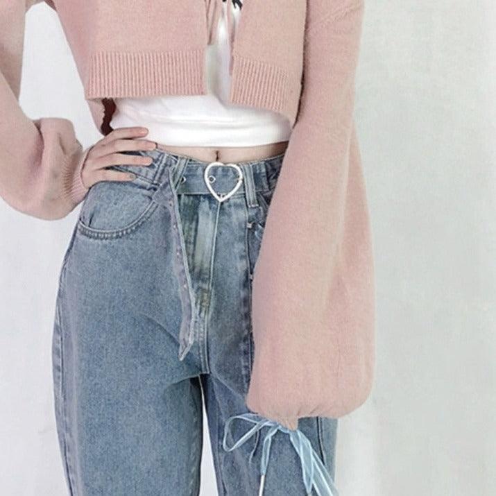 Retro Low Waist Denim Jeans Vintage Cute Chic Fairycore Straight