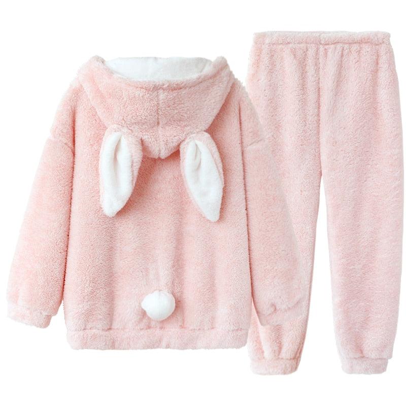 Cotton Candy Bunny Fairycore Cottagecore Princesscore Warm Sleepwear Set