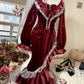 Red Roses and Lace Fairycore Cottagecore Princesscore Dress - Starlight Fair