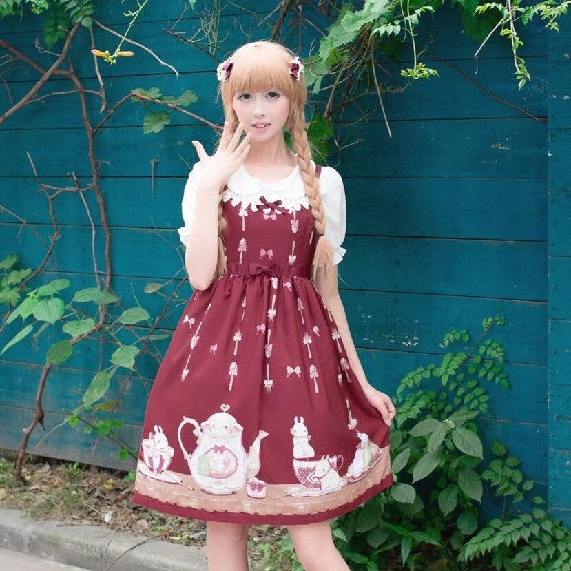 Tea Party Bunny Fairycore Cottagecore Princesscore Dress - Starlight Fair