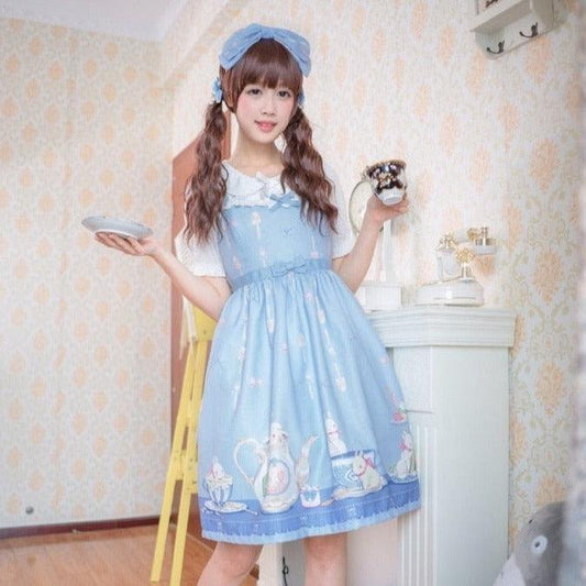 Tea Party Bunny Fairycore Cottagecore Princesscore Dress - Starlight Fair