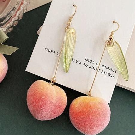 Pretty Peach Harvester Fairycore Cottagecore Princesscore Pierced or Clip On Earrings - Starlight Fair