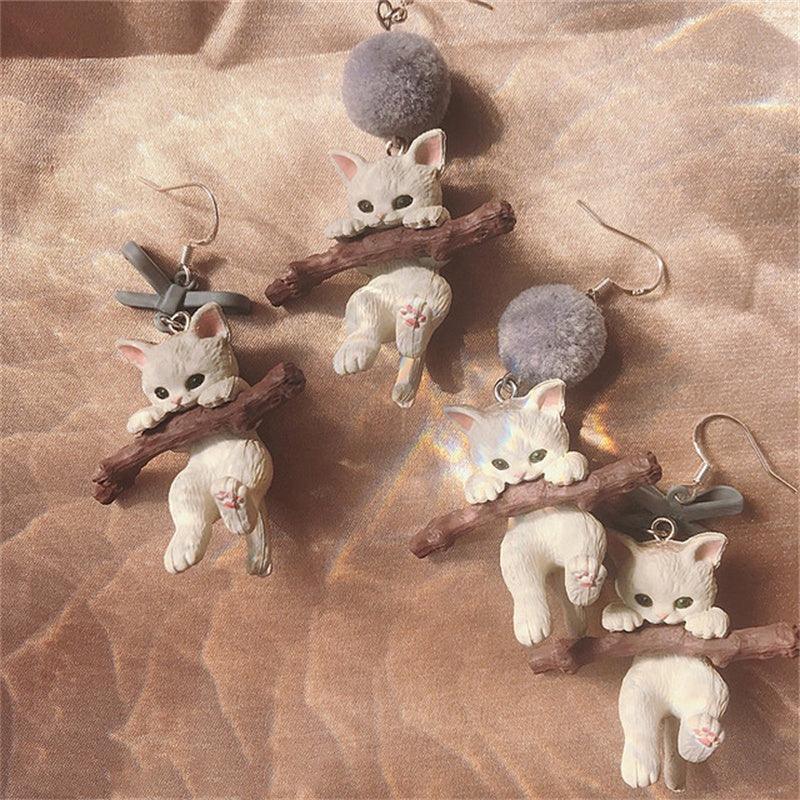 Clambering Little Fuzzy Friends Fairycore Cottagecore Earrings - Starlight Fair