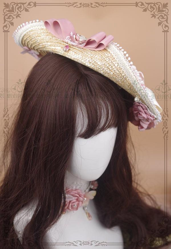 Azalea Fairycore Cottagecore Princesscore Hat, Choker, and Earrings Set - Starlight Fair