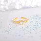 Genuine 18k Gold Plated Bright as a Twinkling Star Cottagecore Fairycore Princesscore Coquette Kawaii Adjustable Ring Jewelry