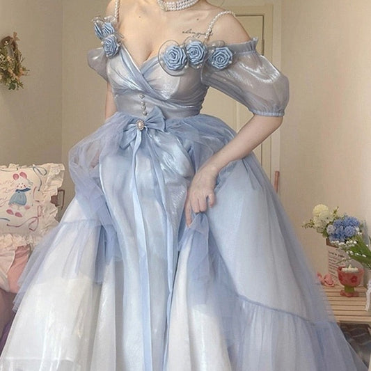 Sea Roses of the Eastern Star Cottagecore Fairycore Princesscore Coquette Gothic Mermaidcore Kawaii Dress