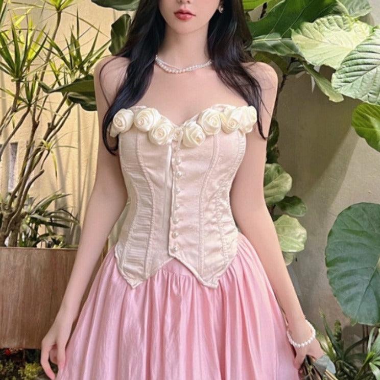 Icing Rose Elf Corset Top and Skirt Bottoms Dress Set - Starlight Fair