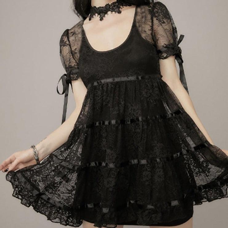 Delicate Iron Garden Fence Dark Fairycore Dress – Starlight Fair