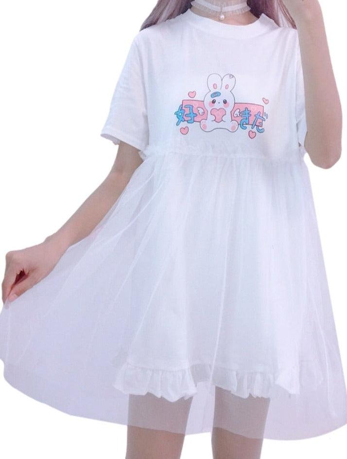 Tiny Heart Bunny Fairycore Princessscore Dress - Starlight Fair