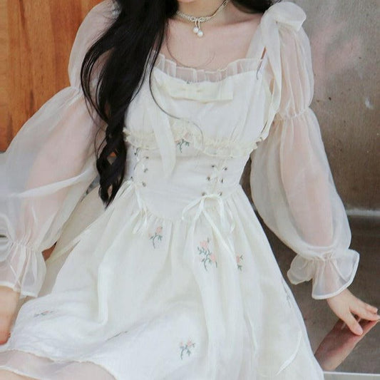 Sweet Heavenly Rosebuds Fairycore Cottagecore Princesscore Dress