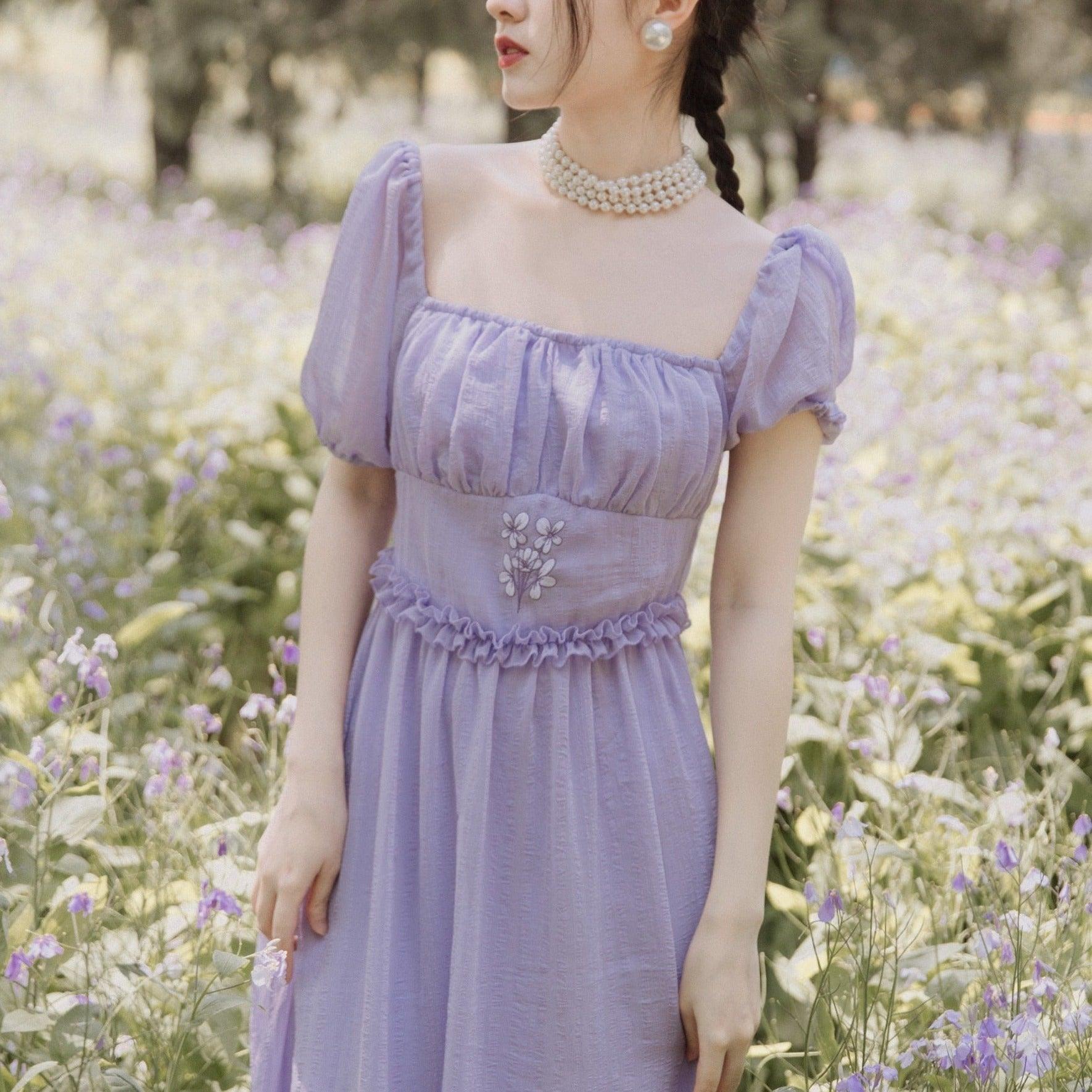 Lavender Fawn Fairycore Cottagecore Princesscore Dress – Starlight Fair