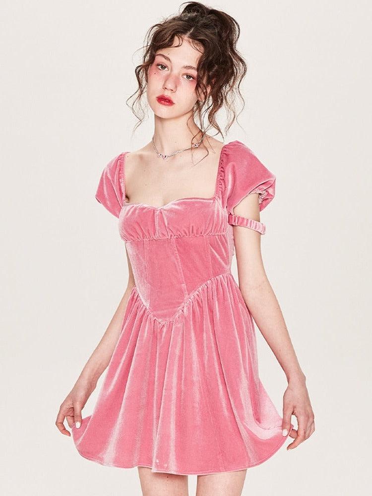 Soft Peach Fairycore Cottagecore Princesscore Dress - Starlight Fair