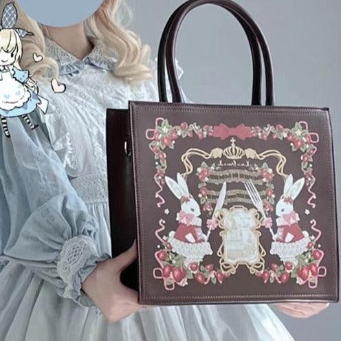 Bunnies' Birthday Feast in the Forest Cottagecore Fairycore Princesscore Coquette Kawaii Bag - Starlight Fair