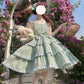 Fresh Green Spring Grass Meadow Heart Cottagecore Fairycore Princesscore Coquette Kawaii Dress