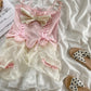 Magical Princess of the Cream Early Spring Moon Cottagecore Fairycore Princesscore Coquette Kawaii Top with Optional Skirt Bottoms Dress Set