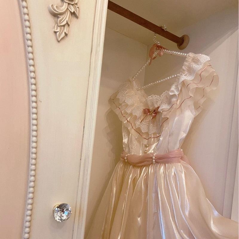 Sora Kaede Fairycore Cottagecore Princesscore Dress, Hair Accessory, and Petticoat Skirt Bottoms Set - Starlight Fair
