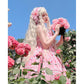 Rosy Dutch Strawberry and Tulip Field Sunrise Fairycore Cottagecore Princesscore Dress and Headband Set - Starlight Fair