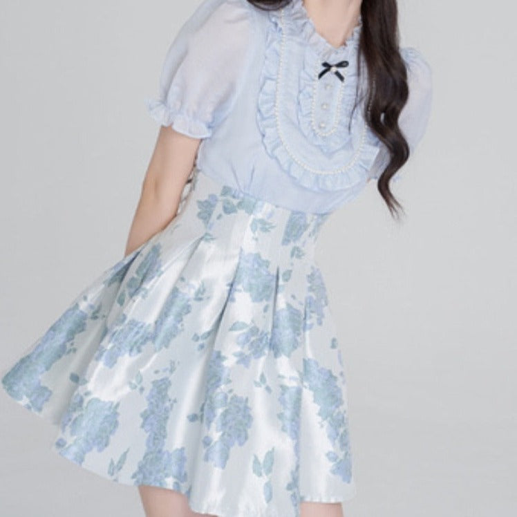 Lady Blue Belle Cottagecore Princesscore Fairycore Coquette Kawaii Dress