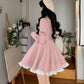 Sparkling Snow-Dusted Rosy Lamplight Fairycore Cottagecore Princesscore Sweater Dress - Starlight Fair